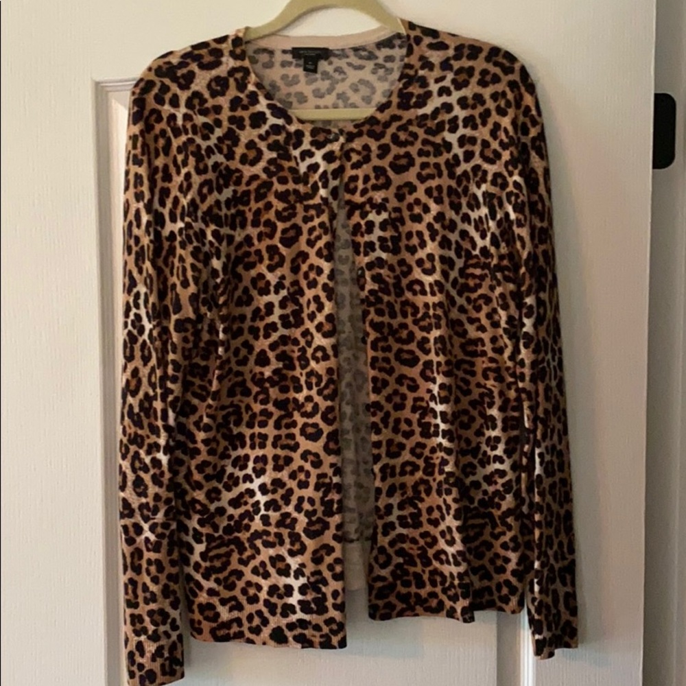 Ann Taylor leopard print cardigan